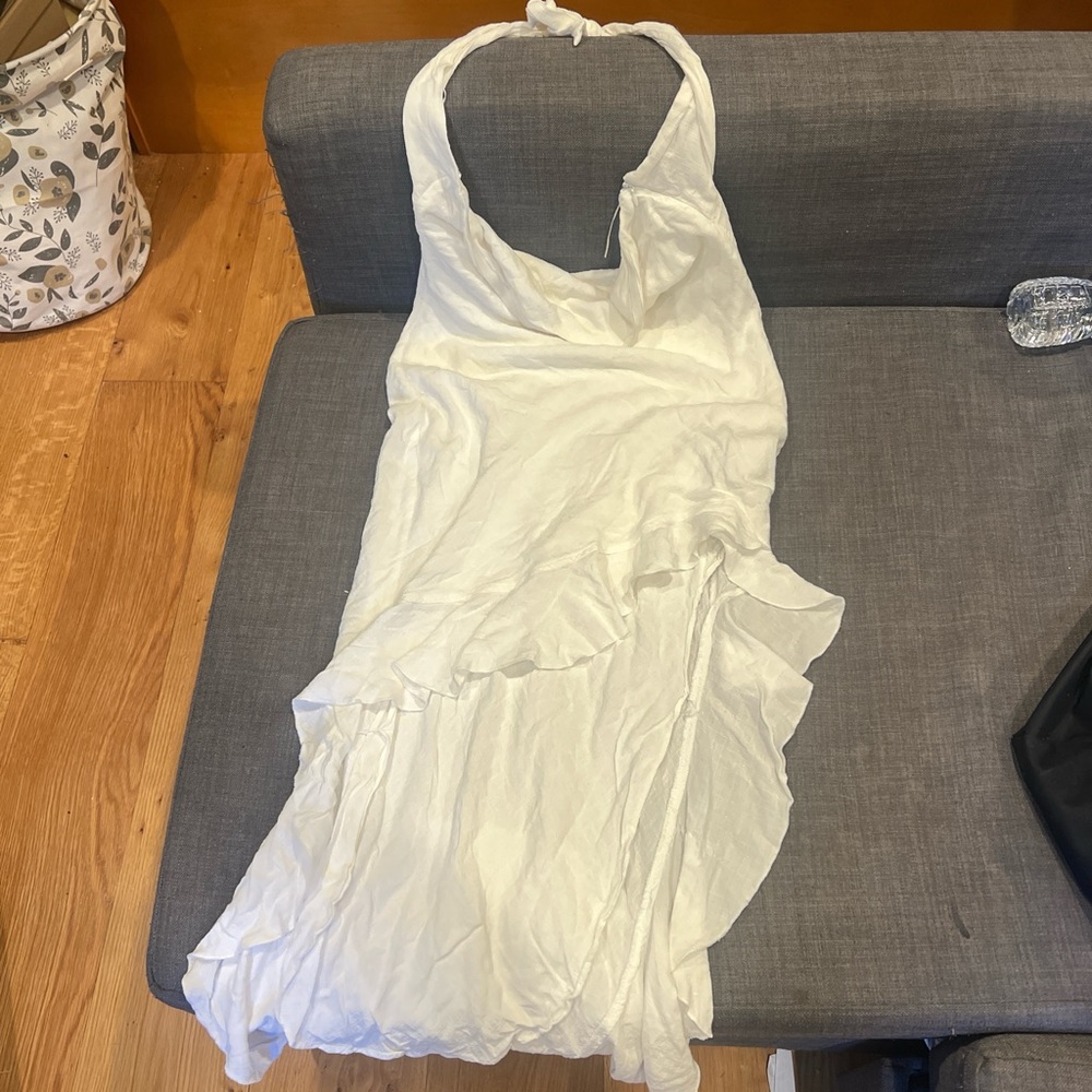 Elegant White Halter Dress